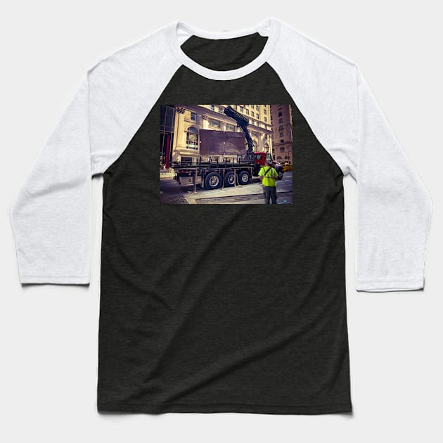 Men At Work Manhattan New York City Baseball T-Shirt by eleonoraingrid